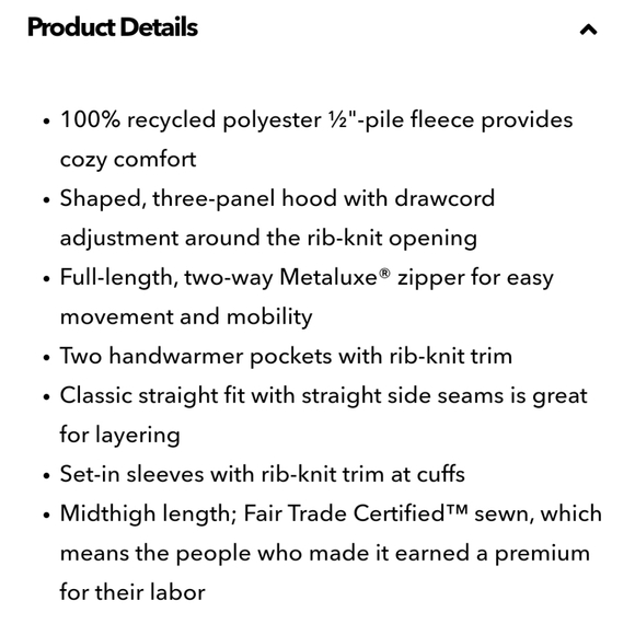 Patagonia Dusty Mesa High Pile Fleece Midlength Trench Parka Jacket Coat - Picture 7 of 7